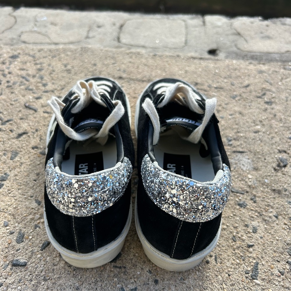 Golden Goose Hi Star Sneakers Women Black Suede White Star EU 37 US 7 - Picture 4 of 13